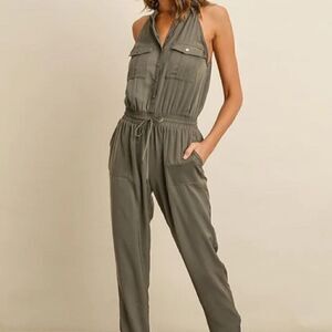 NWT Dress Forum Revolve sleeveless Someone You Love jumpsuit beige Sz Womens S